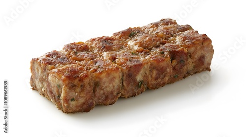 Food, Meatloaf, on White Background, Photo Realistic, Wallpaper, Cover and Screen for Smartphone, PC, Laptop, 9:16 and 16:9 Format