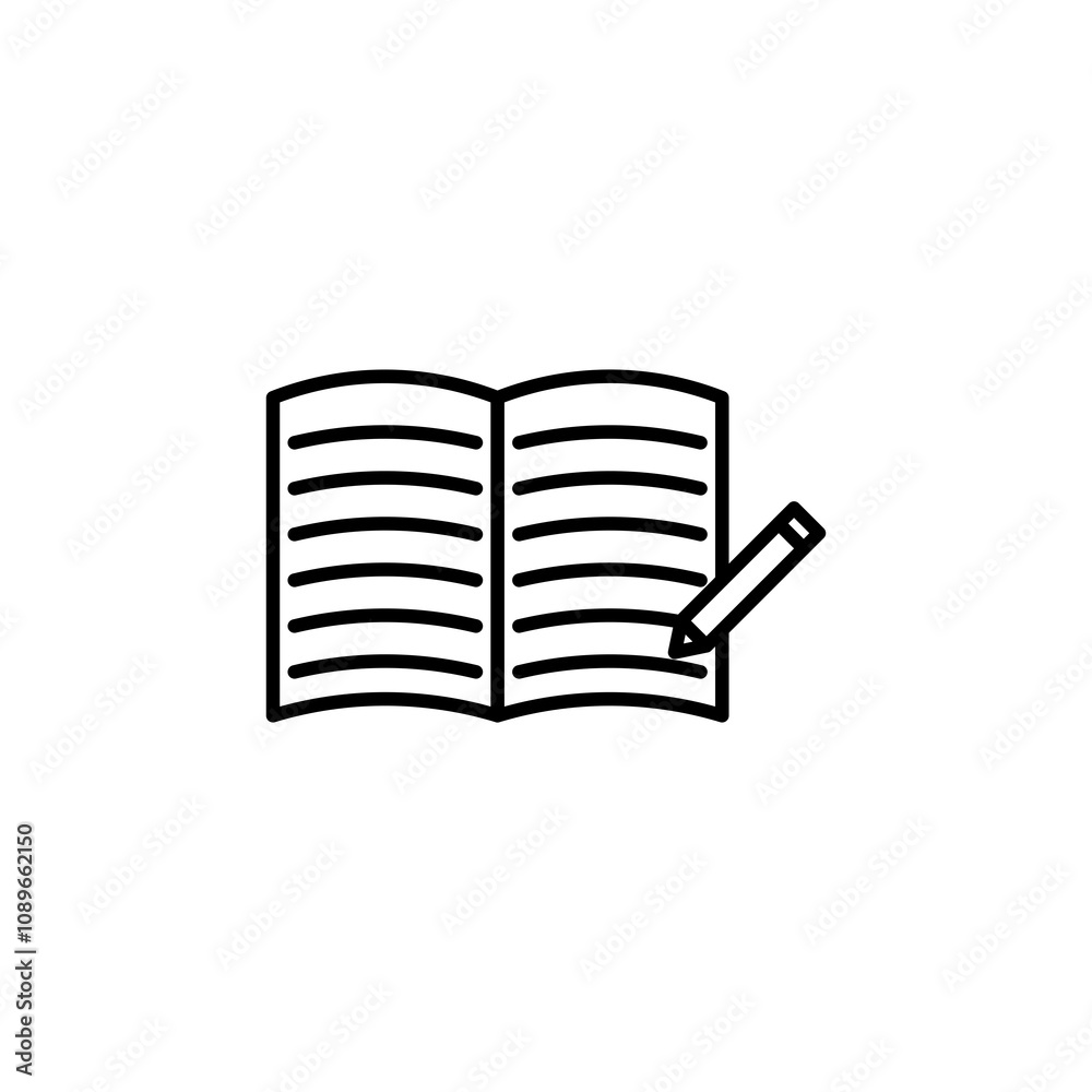 Homework thin line vector icon Homework thin line vector icon