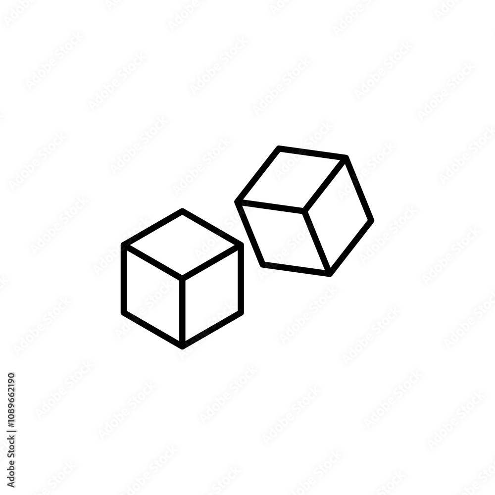 Ice thin line vector icon Ice thin line vector icon