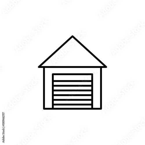 Garage thin line vector icon