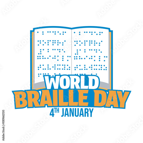 world braille day vector flat design