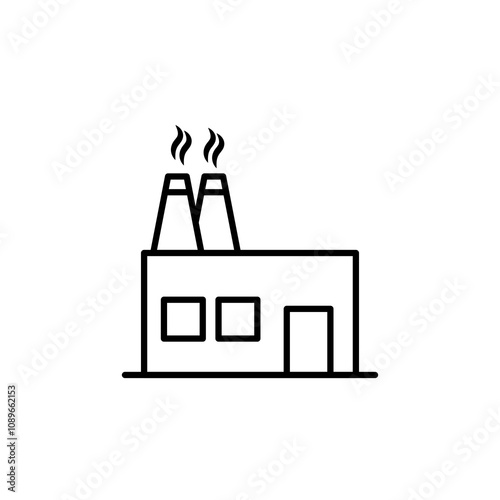 Industrial factory thin line vector icon