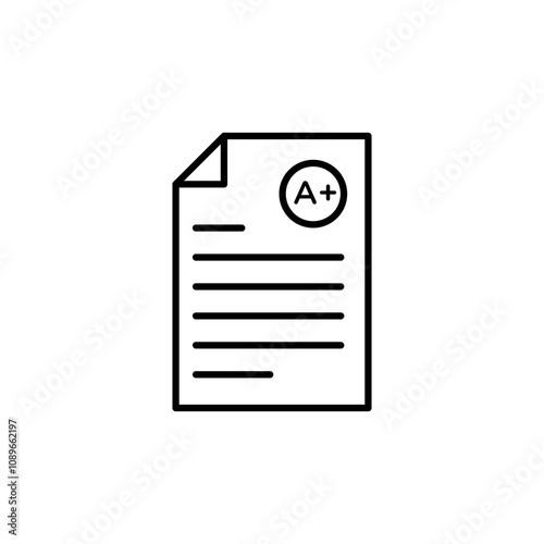 Report card thin line vector icon
