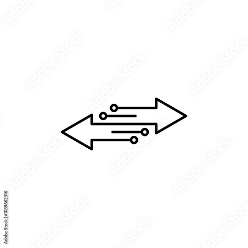 Transfer arrows thin line vector icon