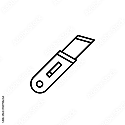 Utility knife thin line vector icon