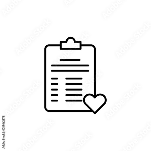 Wish list thin line vector icon