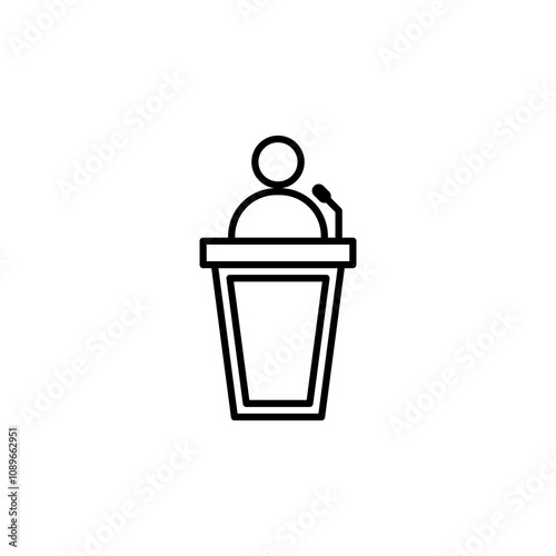 Politician speaker thin line vector icon