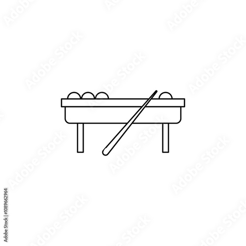 Pool table thin line vector icon