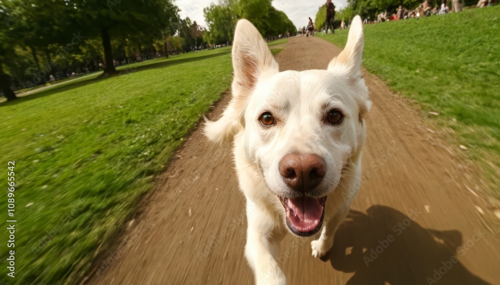 dog in the park, happy puppy running, lovely pet dog in the park, happy puppy running, lovely pet