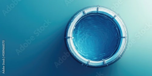 Wallpaper Mural Close-up of toilet seat on blue wall Torontodigital.ca