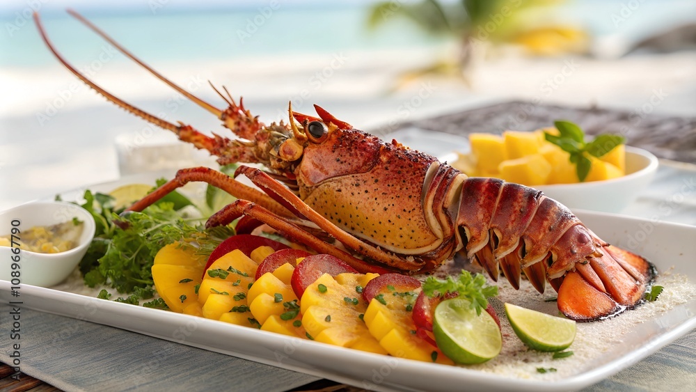 Whole Caribbean Lobster with Grilled Pineapple Whole Caribbean Lobster with Grilled Pineapple