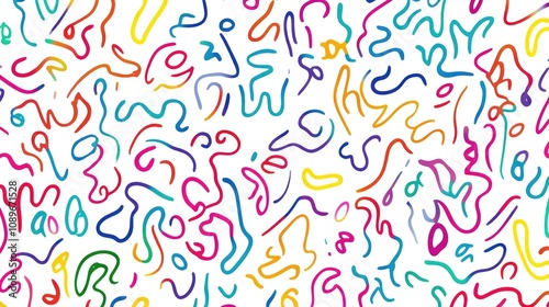 Colored Lines on White Background