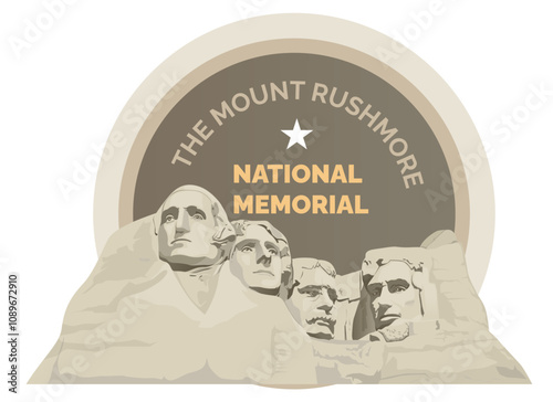 Mount Rushmore National Memorial - Stock Illustration