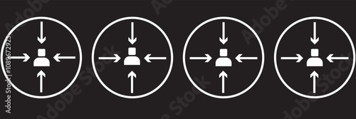 Meeting point vector icon. Thin line  meeting point icon, vector illustration of editable human resources concept on the background