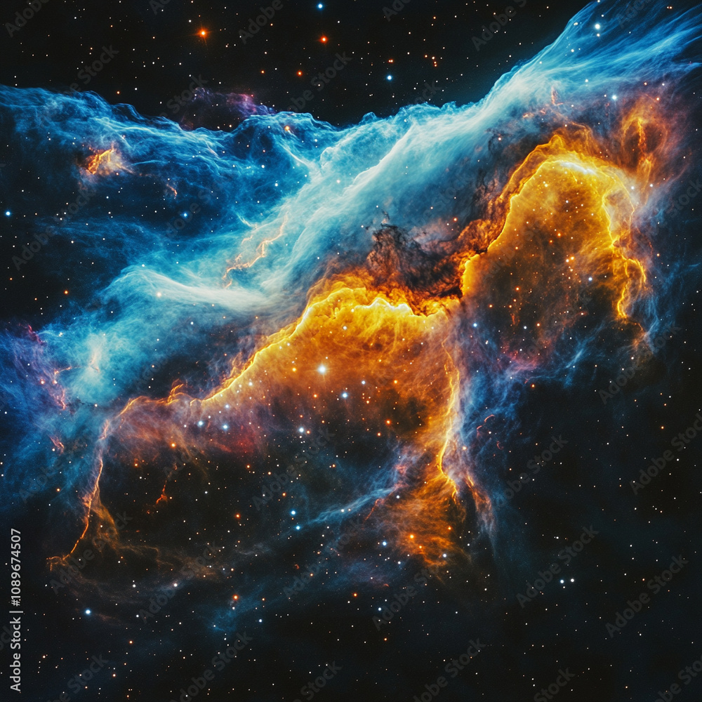 Cosmic nebula bursting with vibrant colors in a vast galaxy expanse Cosmic nebula bursting with vibrant colors in a vast galaxy expanse