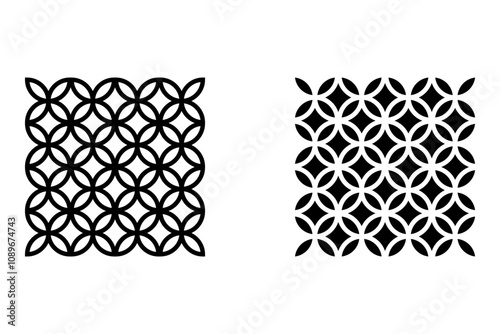 Collection of Mediterranean wall tile patterns isolated on white background