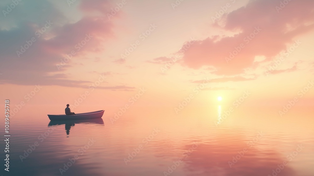 Peaceful Solitude at Sunset: A Serene Moment on the Lake
Peaceful Solitude at Sunset: A Serene Moment on the Lake