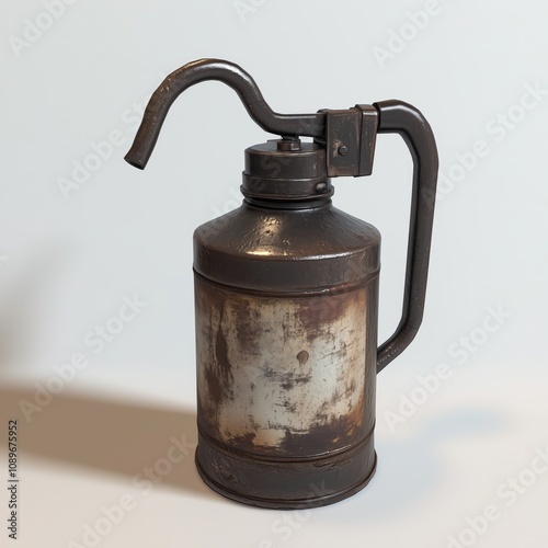 Corroded Industrial Oil Dispenser Game Art Concept Isolated on White Background
