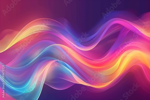 Wallpaper Mural Colorful abstract waves flowing gracefully through the digital space, blending vibrant hues in a mesmerizing display of light and movement Torontodigital.ca