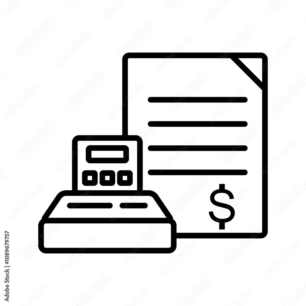 Budget calculator icon isolated on white background. Budget calculator icon concept drawing icon in modern style. Vector illustration for your web mobile logo app UI design. Budget calculator icon isolated on white background. Budget calculator icon concept drawing icon in modern style. Vector illustration for your web mobile logo app UI design.