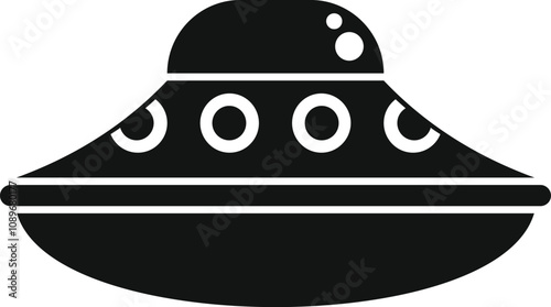 Black and white ufo spaceship is flying, potential alien invasion