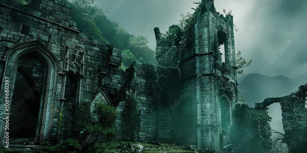 Brooding castle echoing with spectral whispers, 4K Video Brooding castle echoing with spectral whispers, 4K Video