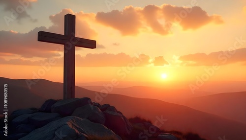 cross in the mountains