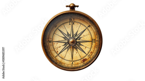 compass, north, direction, east, south, isolated, west, navigation, travel, white, old, object, metal, equipment, arrow, map, orientation, exploration, magnetic, antique, gold, guidance, magnet, journ photo