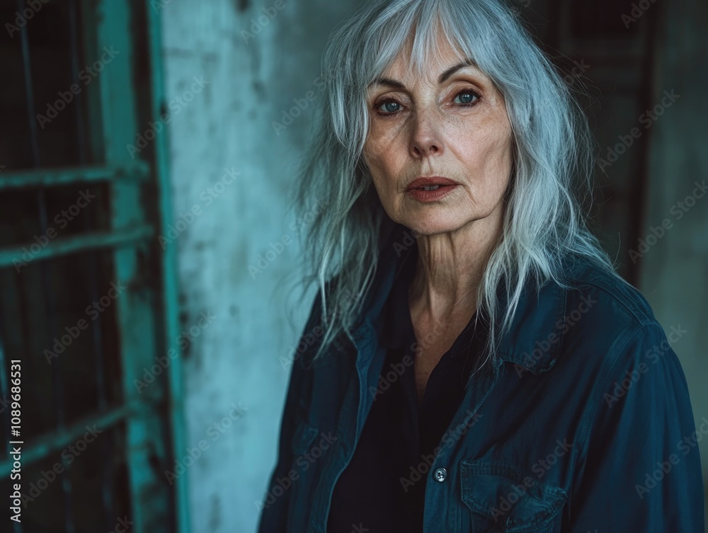 Obraz premium Woman with Gray Hair