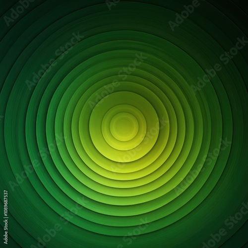 Concentric Green Circles Abstract Design Image