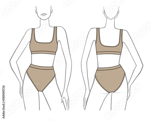 Female body shapes in a swimsuit