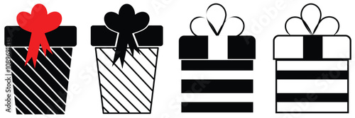 Gift box icon, gift boxes in flat style, surprise gift box for Christmas or birthday celebration. vector illustration eps 10.
