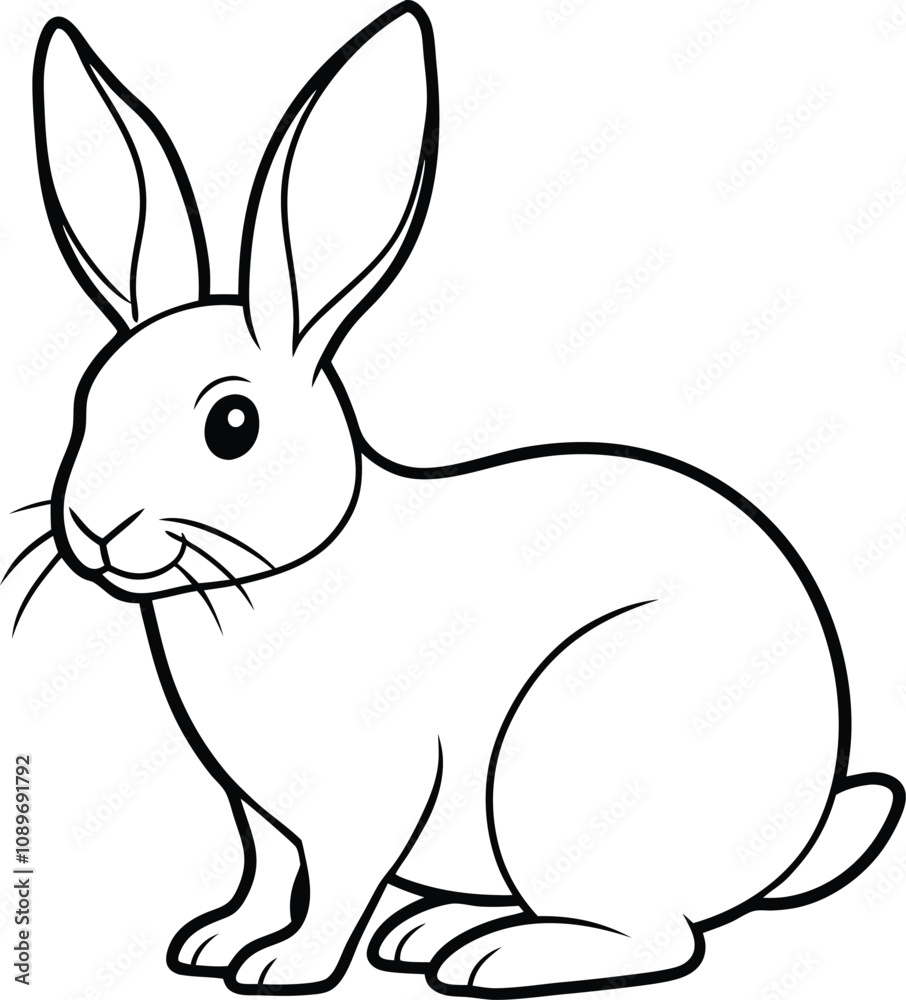 Fototapeta premium Rabbit Line Art