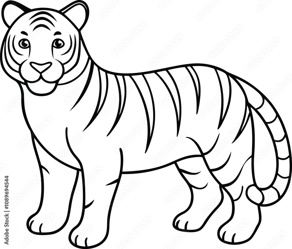 Fototapeta premium Tiger Line Art