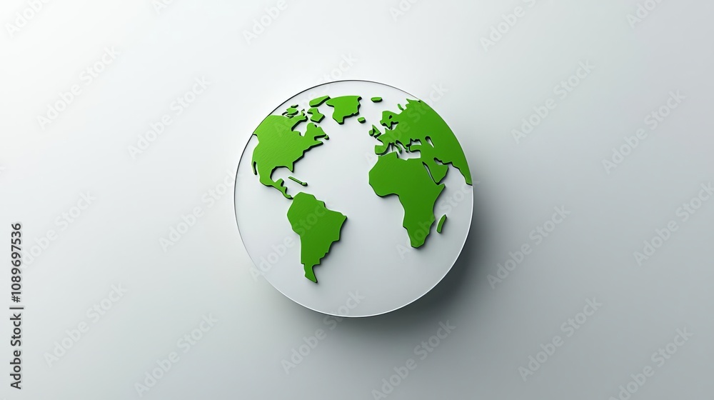 Obraz premium Green Earth Globe Eco Friendly Concept World Map