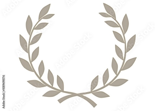 aurel wreath symbolizes victory, featuring a simple solid style with branches and leaves, often associated with Roman concepts and winner awards.