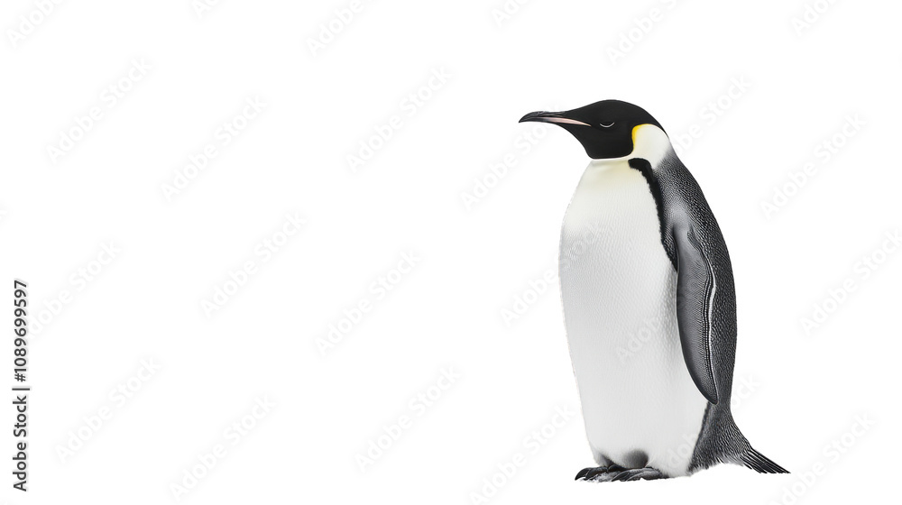 Fototapeta premium mperor penguin against white background