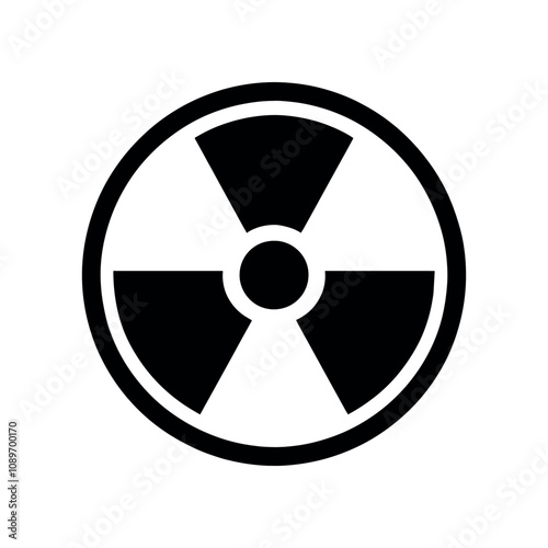 Radioactive symbol icon. Nuclear radiation warning sign. Atomic energy logo. Vector illustration image. Isolated on white background.