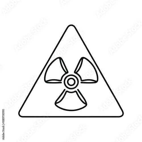Radioactive symbol icon. Nuclear radiation warning sign. Atomic energy logo. Vector illustration image. Isolated on white background.
