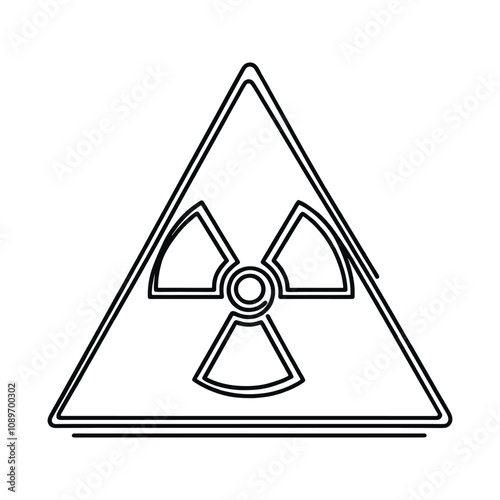 Radioactive symbol icon. Nuclear radiation warning sign. Atomic energy logo. Vector illustration image. Isolated on white background.