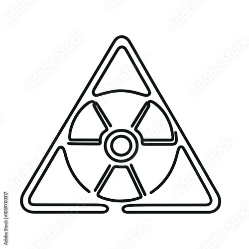 Radioactive symbol icon. Nuclear radiation warning sign. Atomic energy logo. Vector illustration image. Isolated on white background.