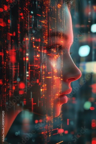 Wallpaper Mural Woman looking out city window Torontodigital.ca