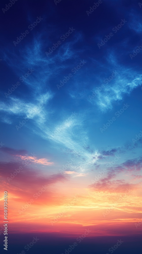 Fototapeta premium Vibrant Sunset Sky Colorful Cloudscape Scenic View