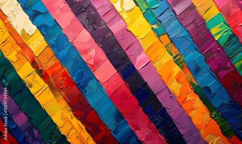 Colorful Hatching Pattern, A vibrant, abstract composition of diagonal hatching strokes in bold colors