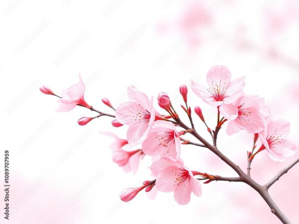 Pink Cherry Blossoms on a Spring Branch
Pink Cherry Blossoms on a Spring Branch