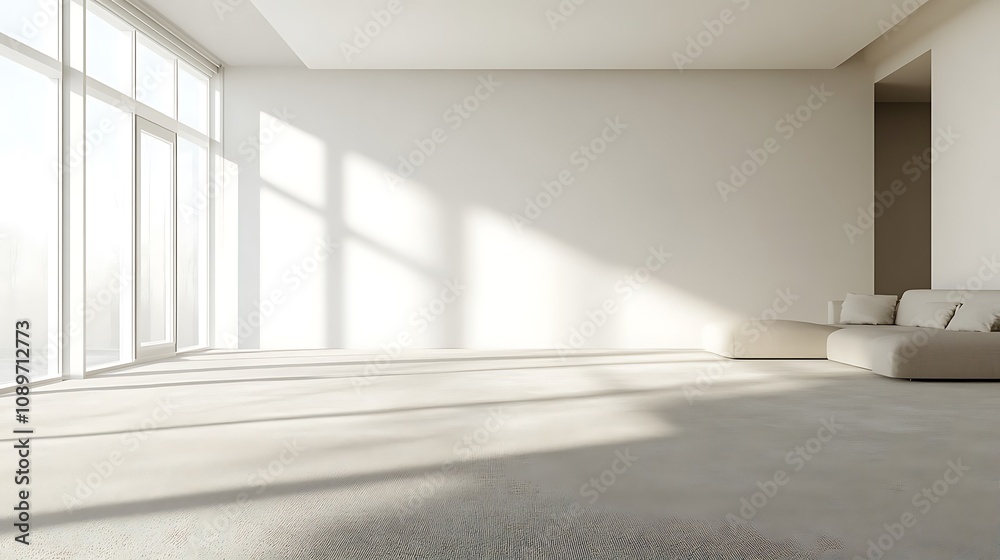 Fototapeta premium Beautiful Colored Mockup Bedroom Interior Blank Poster Decoration Art Background Image, generative AI