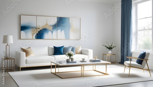 Photo interior modern design room 3d illustration
