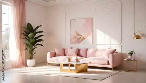 Photo interior modern design room 3d illustration
