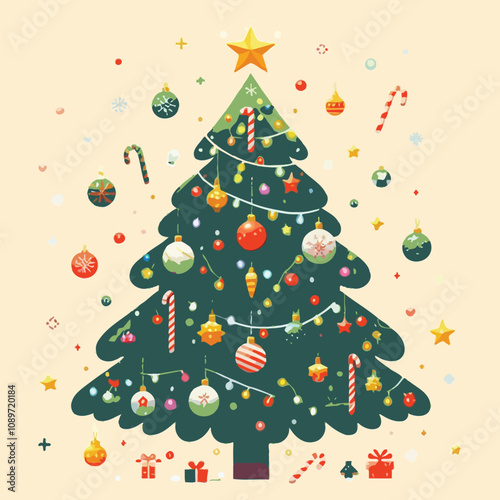 christmas tree with snowflakes