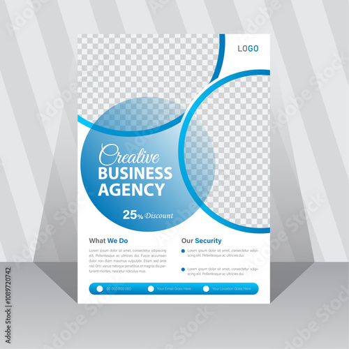 Modern Corporate Business Flyer Design Layout Template Idea With Gradient Color New Style Abstract Geometric Shape, Free Vector In A4 Size